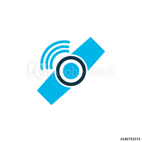 500x500 Smart Watch Icon Colored Symbol Premium Quality Isolated Wearable