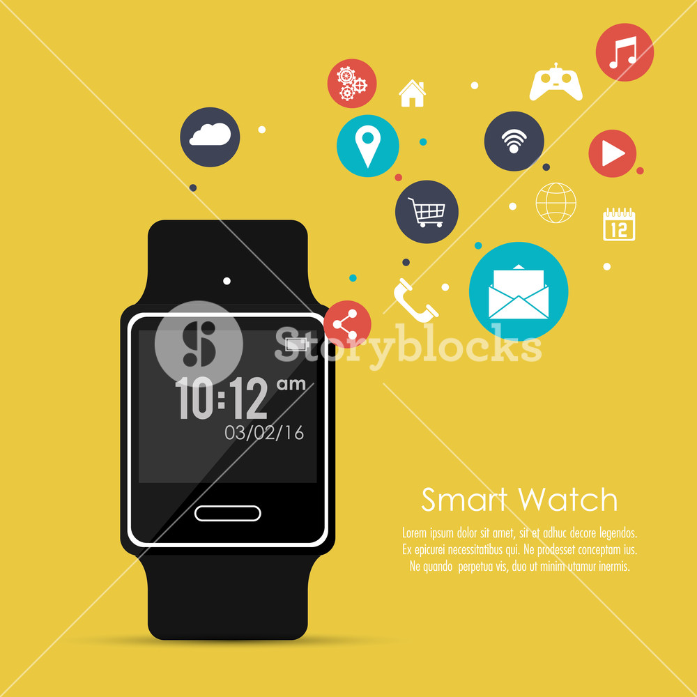1000x1000 Smart Watch Icon App Media Wearable Technology And Gadget Theme