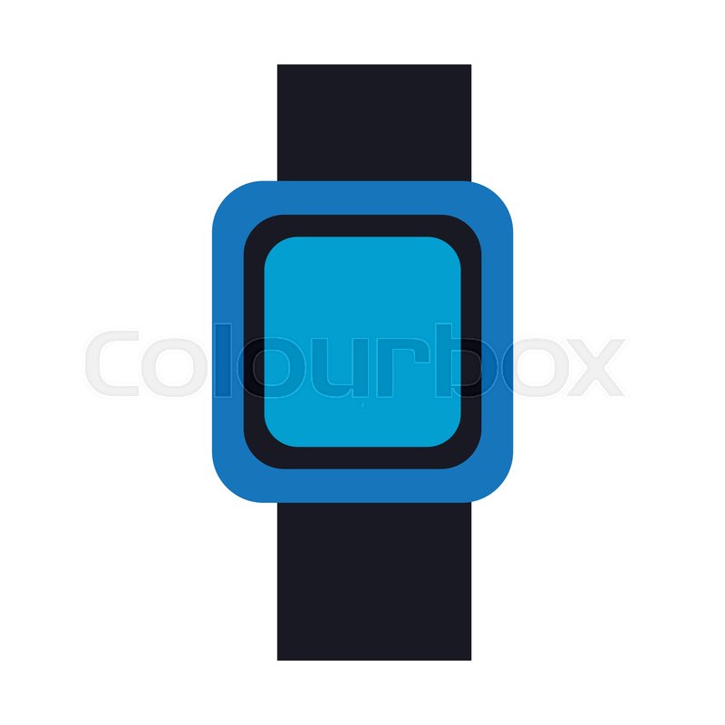 800x800 Blue Smart Watch Wearable Technology Stock Vector Colourbox