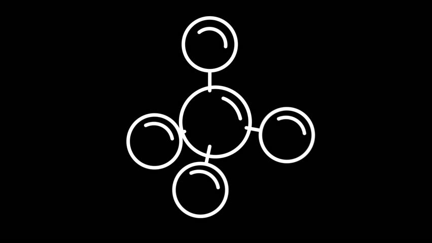 852x480 Molecule Weather Forecast Line Icon Stock Footage Video