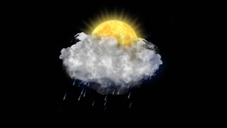 320x180 Sun Snow, Weather Forecast Icon With Alpha Channel Motion