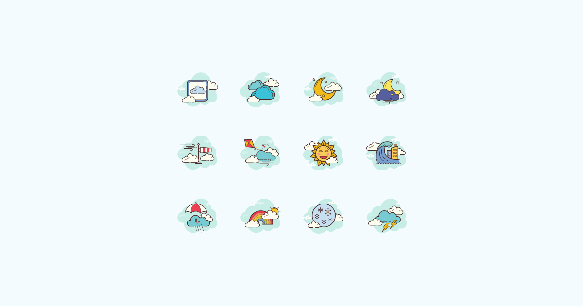 1200x630 Come Rain Or Shine Packs Of Free Weather Clipart And Icons
