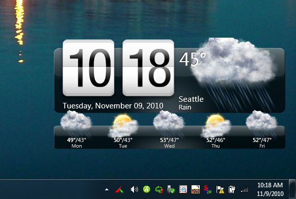 581x391 Htc Home Place A Stylish, Animated Clock And Weather Widget