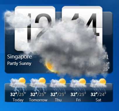 407x378 Htc Phone Ui Animated Clock And Weather Desktop Gadget For Windows
