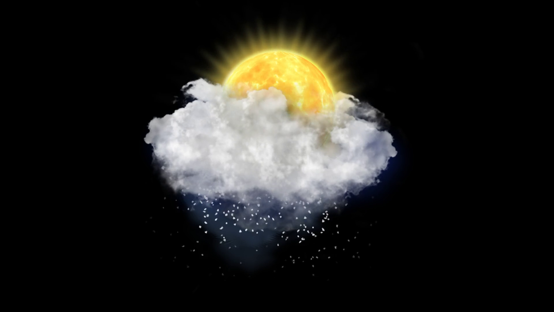 Sun Snow, Weather Forecast Icon With Alpha Channel Motion 1920x1080 Sun Snow, Weather Forecast Icon With Alpha Channel Motion