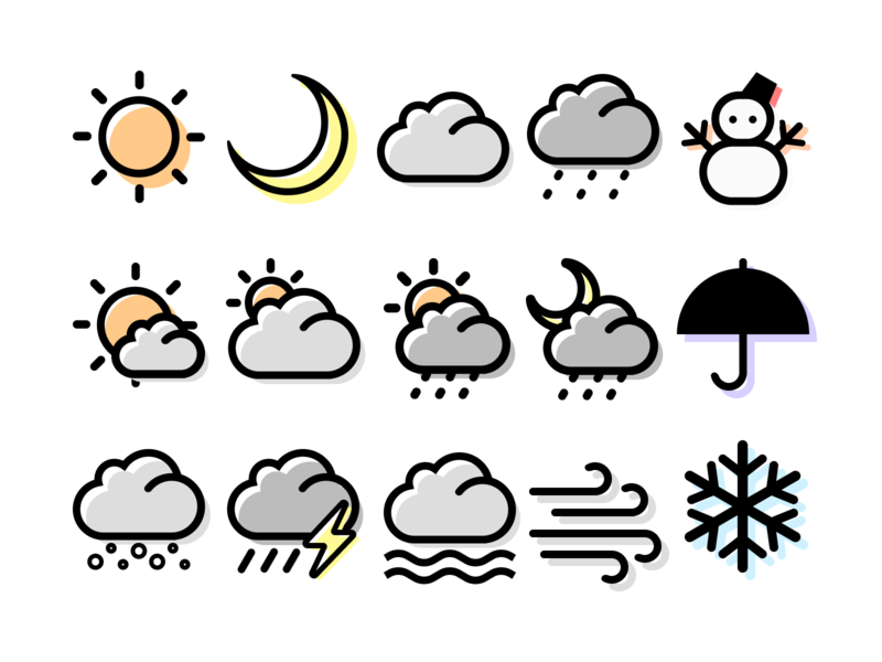 Weather Forecast Icon Set 800x600 Weather Forecast Icon Set