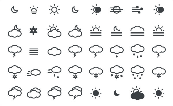 600x367 Weather Icons