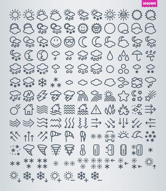 540x622 Free Weather Icon Sets For Your Apps Websites
