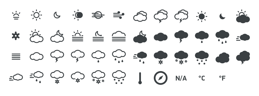 Weather Icon Font at Vectorified.com | Collection of Weather Icon Font ...