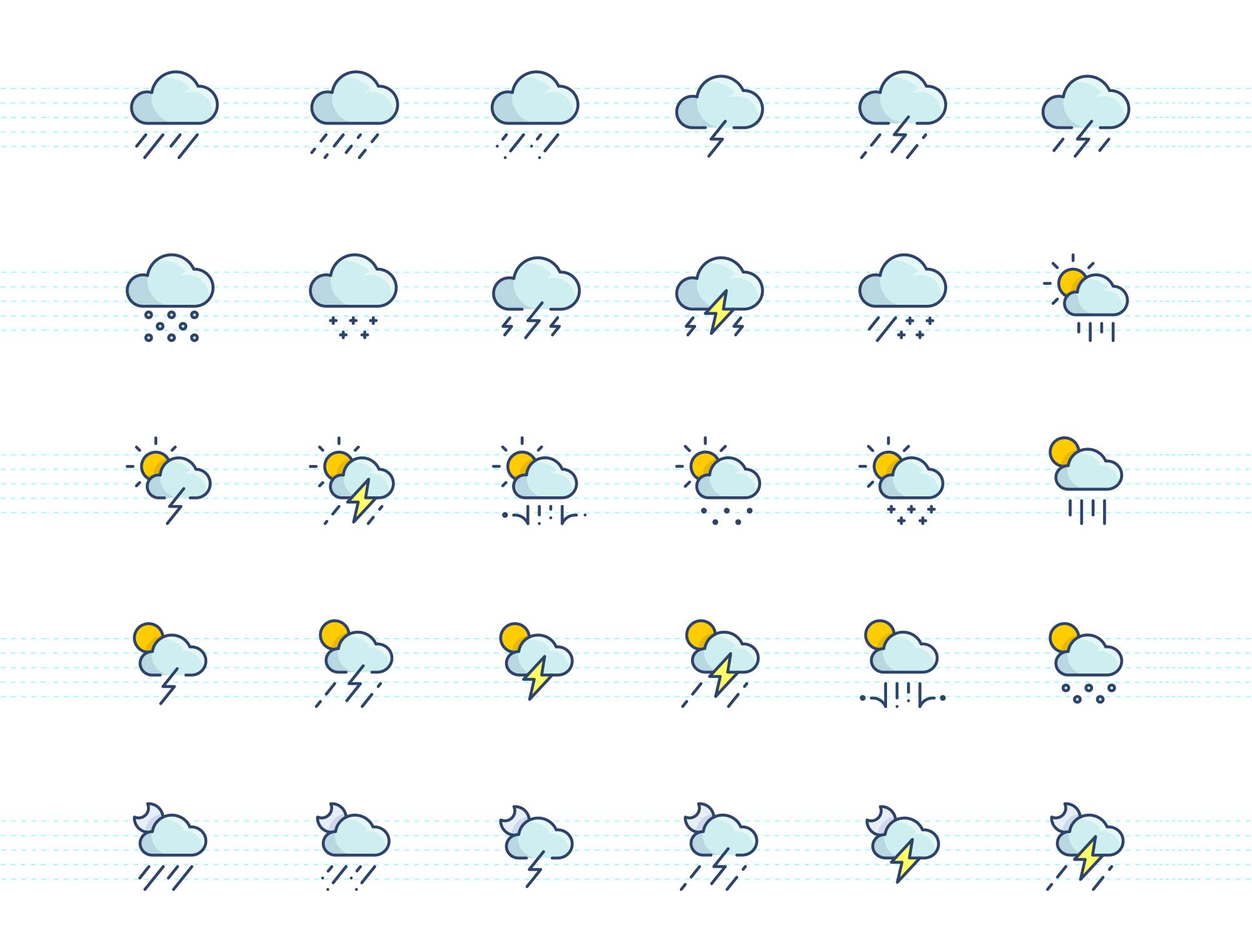 Free Weather Color Icons Set 2000x1521 Free Weather Color Icons Set