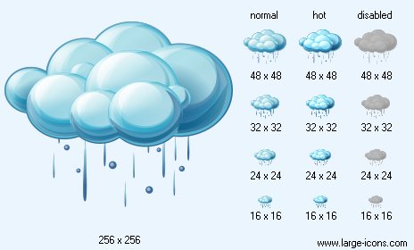 464x280 Heavy Ran Large Weather Icons