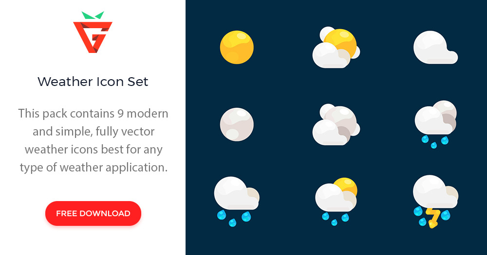 1000x525 Weather Icon Set