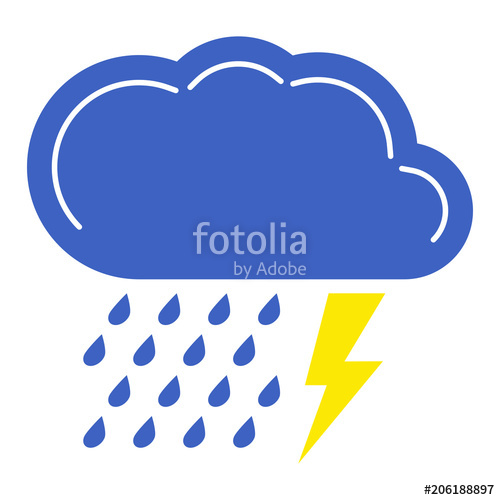 500x500 Weather Icon Meteorology Symbol Rain Storm Sign Isolated Icon