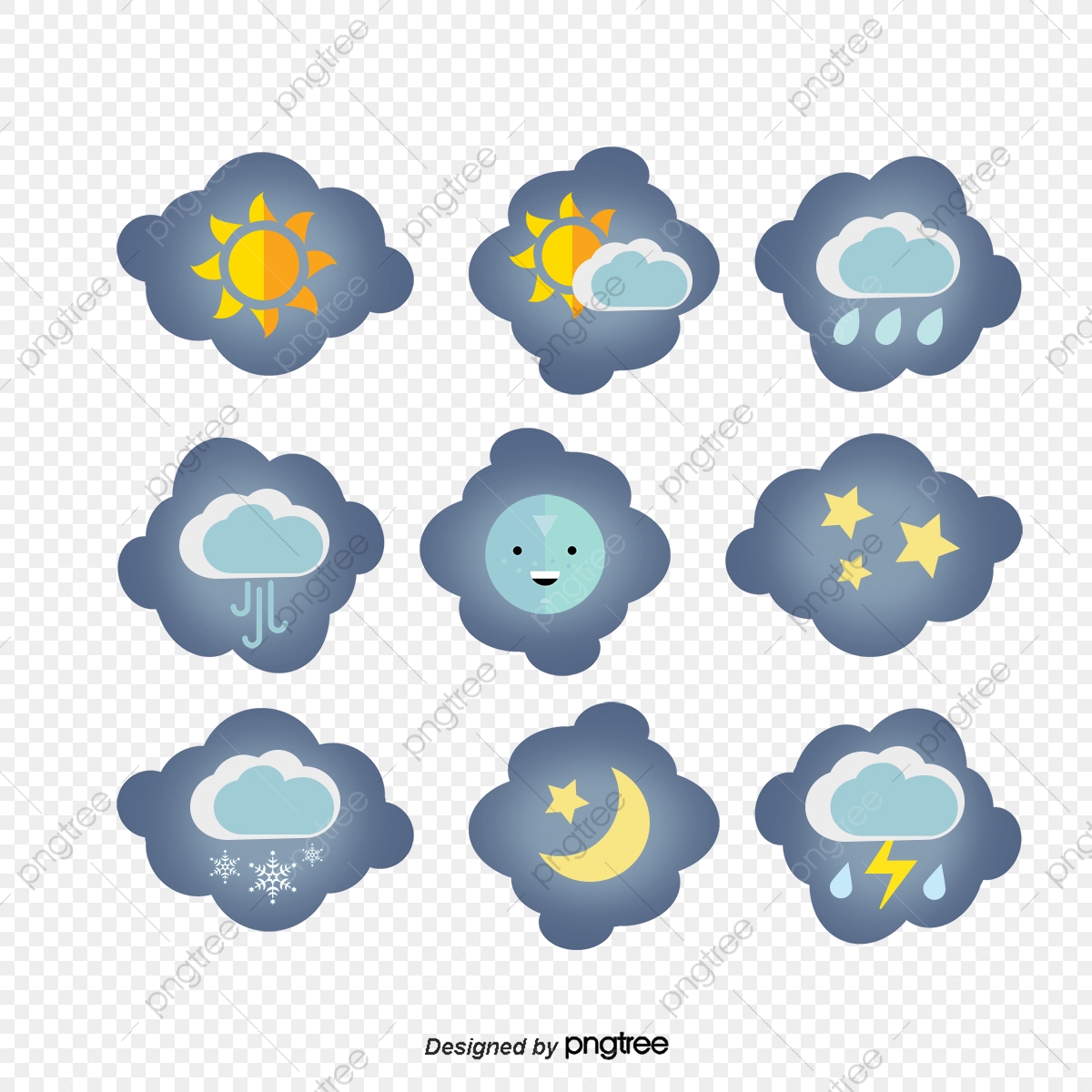 1200x1200 Cartoon Style Weather Icon, Storm, Sun, Hail Png Transparent