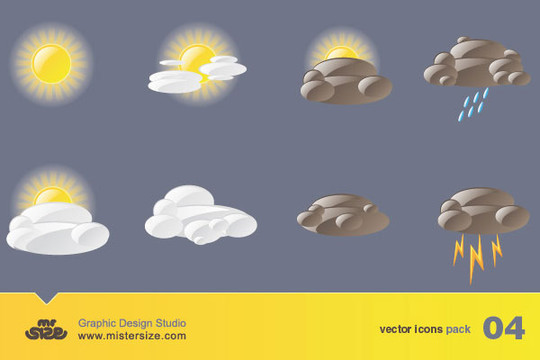 540x360 Free Weather Forecast Icon Sets