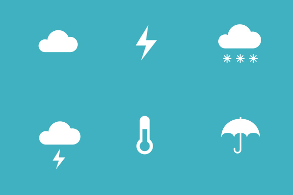 580x386 Blue Vector Weather Icon Pack
