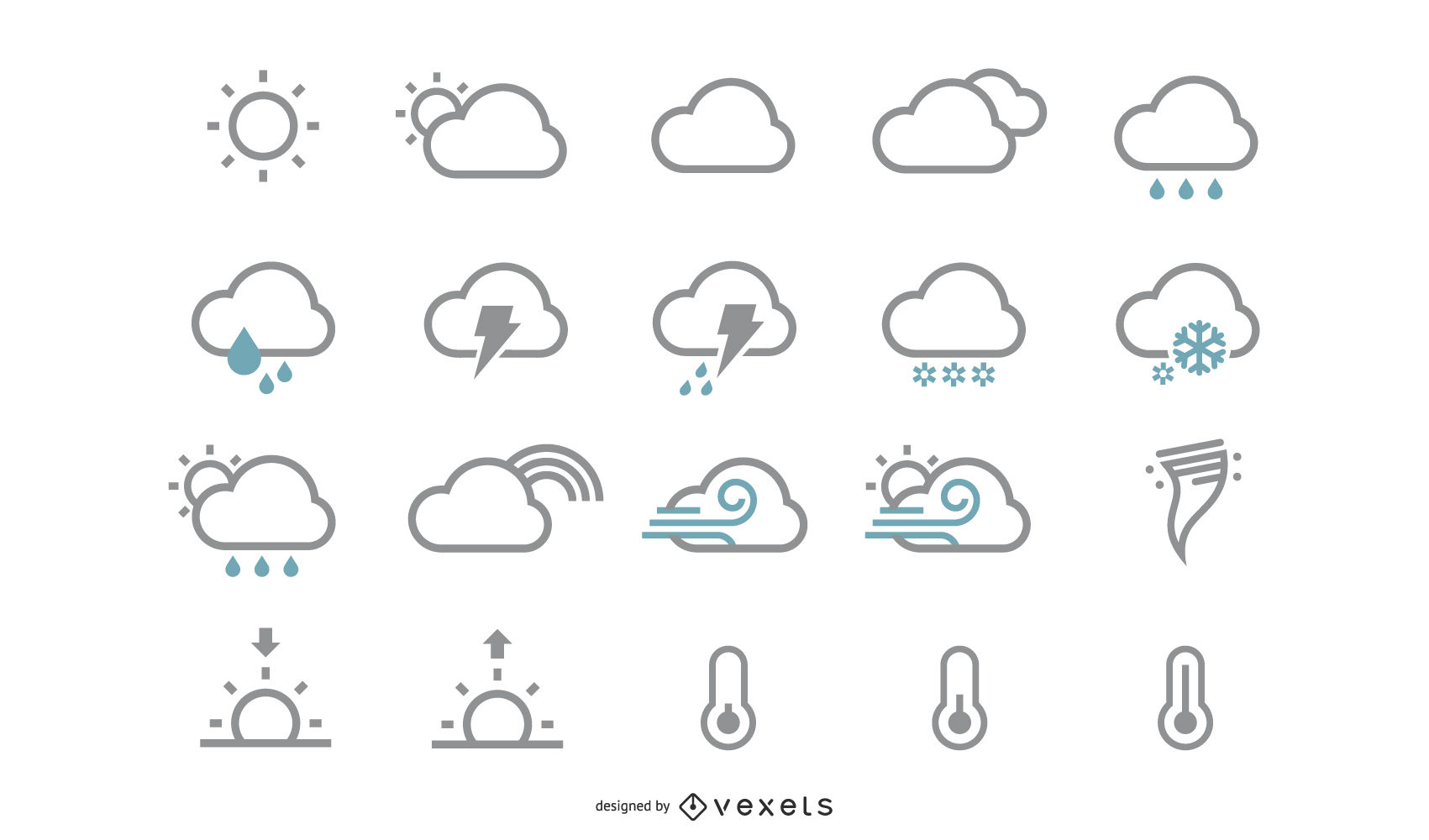 1701x1000 Flat Weather Icon Pack