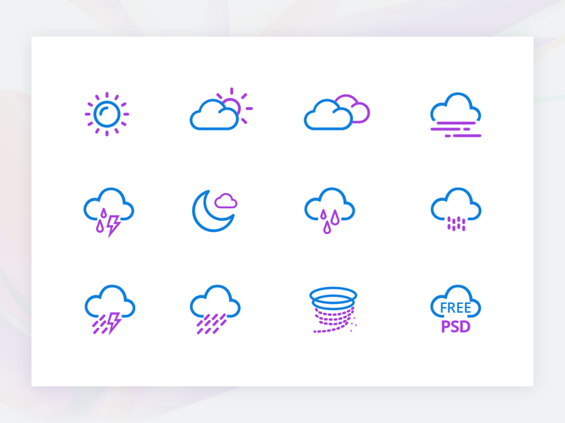 800x600 Free Weather Icon Set