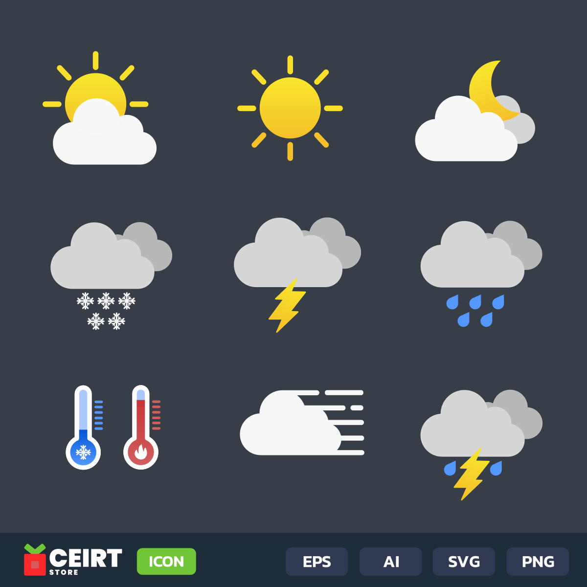 1200x1200 Weather Icons Pack Ceirt Store