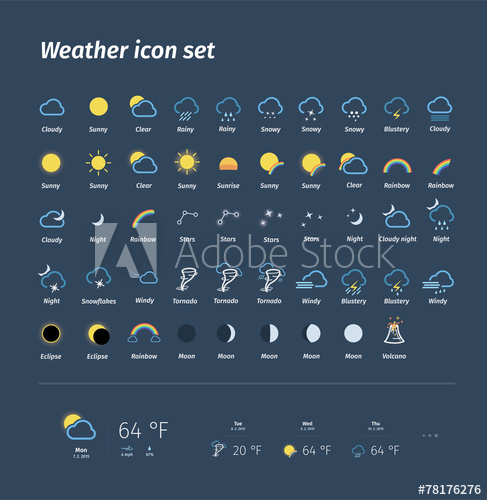 487x500 Weather Icon Pack! Megapack, Icon Set