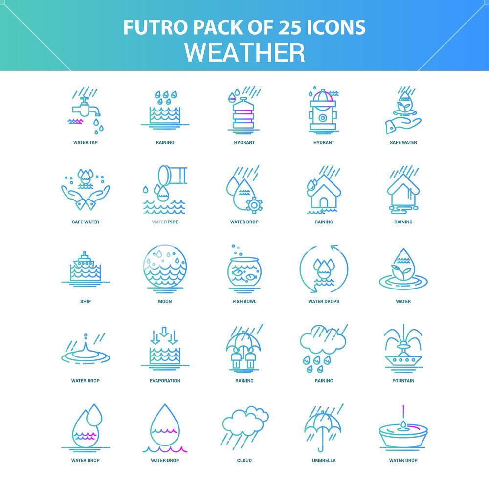 1000x1000 Green And Blue Futuro Weather Icon Pack Royalty Free Stock