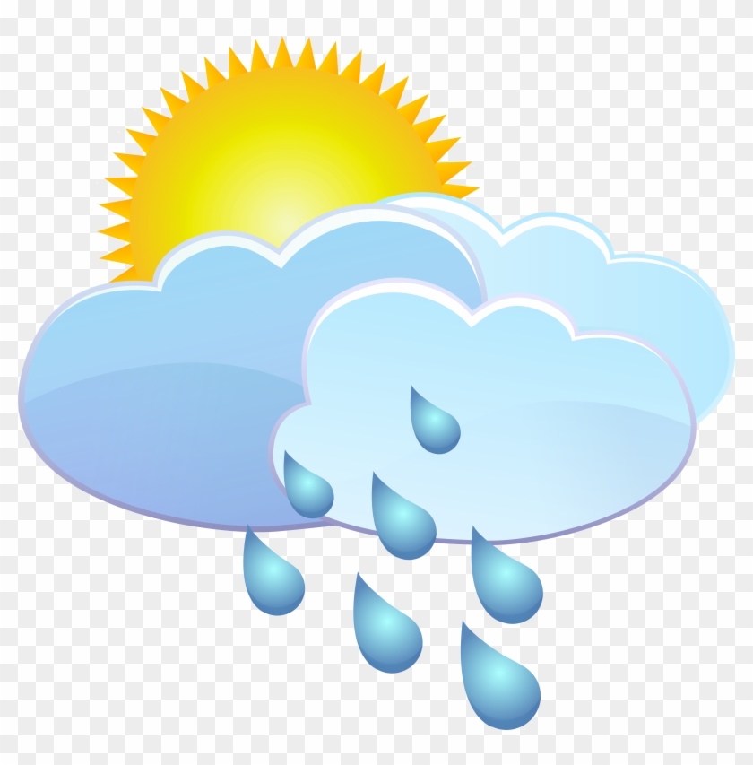 840x853 Clouds Sun And Rain Drops Weather Icon Png Clip Art