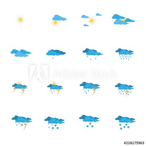 500x500 Weather Icon Set Meteorology Symbol Weather Forecast Isolated