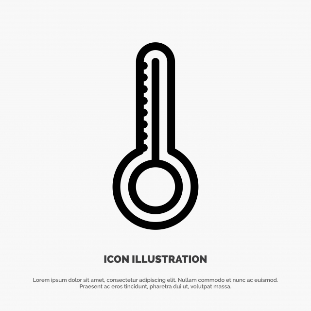 640x640 Temperature Thermometer Weather Line Icon Vector, Background