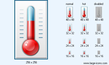 464x280 Thermometer Icon Large Weather Icons