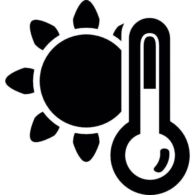 626x626 Weather Symbol Of A Sun And A Thermometer Or Barometer Icons