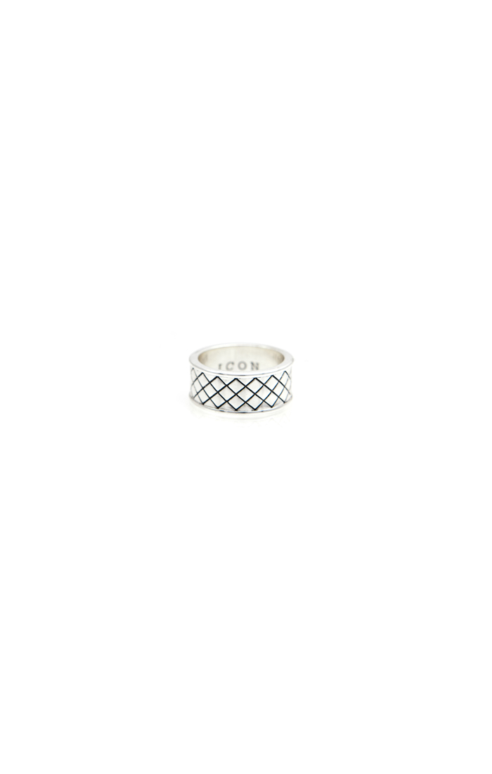 700x1100 Strip Weave Ring Ring In Silver