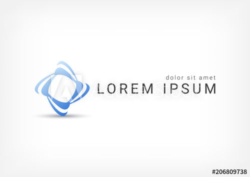 500x354 Blue Rhombus Vector Logo Design Template, Unity Icon, Weave