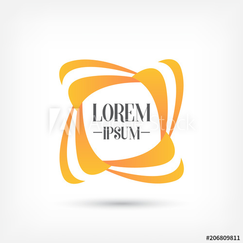 500x500 Orange Square Vector Logo Design Template, Unity Icon, Weave
