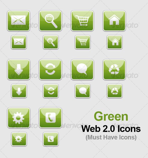 590x630 Green Web Icons Fully Customisable Set Of Icons
