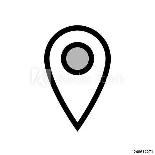 500x500 Line Icon With Map Mark Icon Header For Web Background Design