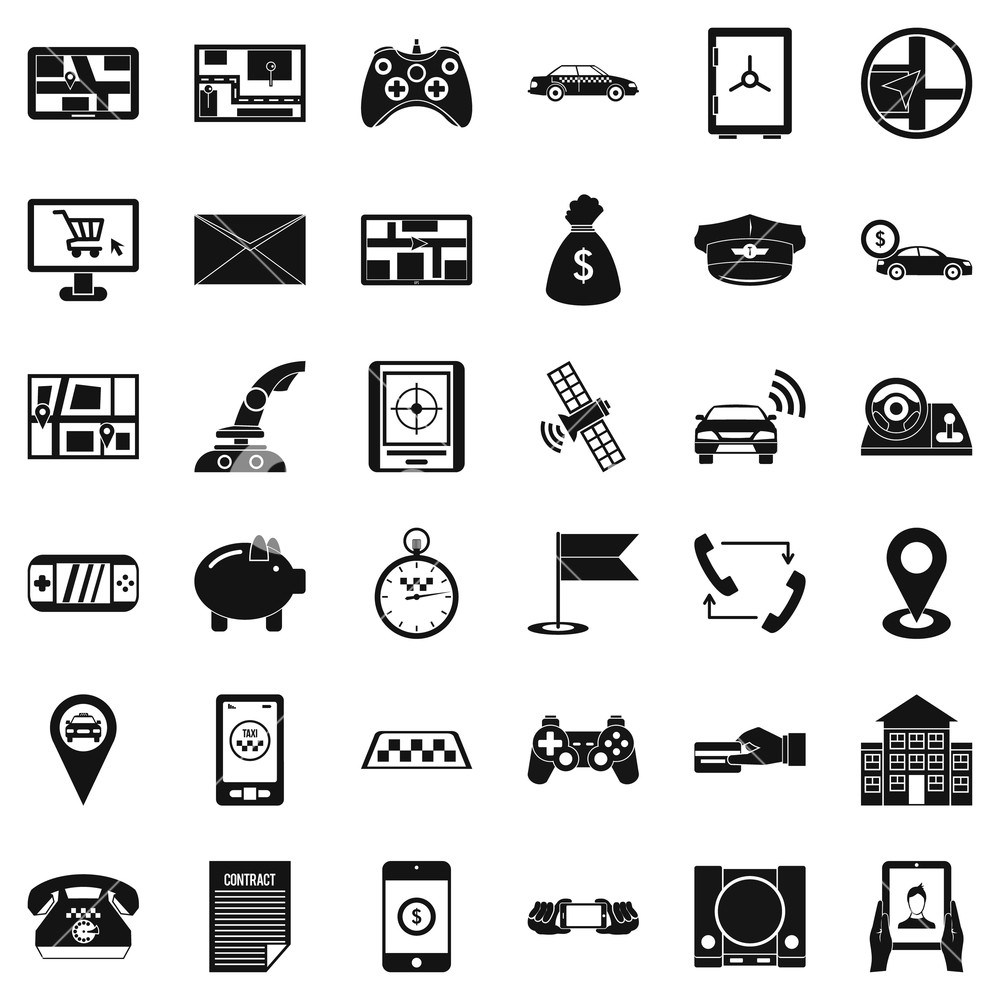 1000x1000 Address Icons Set Simple Style Of Address Vector Icons For Web