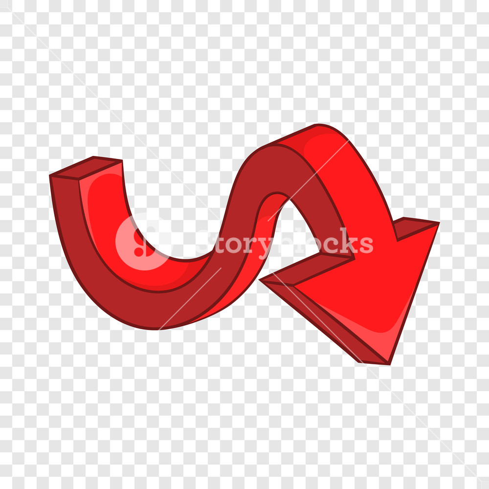 1000x1000 Curved Arrow Icon In Cartoon Style On A Background For Any Web