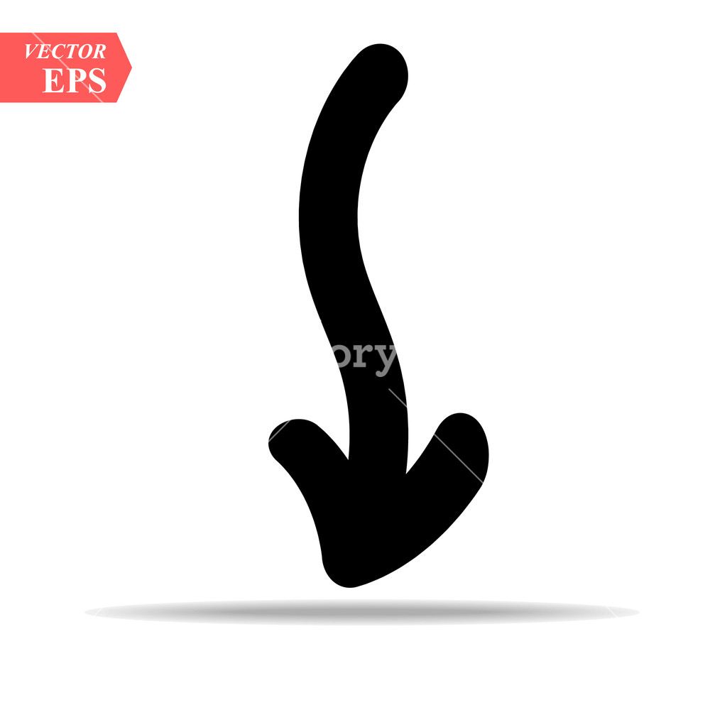 1000x1000 Down Arrow Icon Vector Icon Simple Element Illustration Down