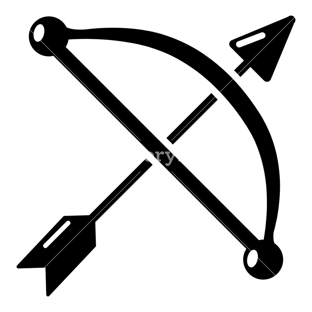 1000x1000 Medieval Bow And Arrow Icon Simple Illustration Of Bow And Arrow