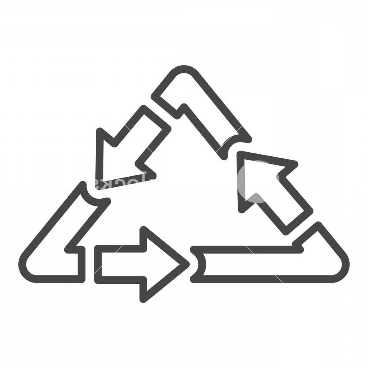 1200x1200 Triangular Recycle Arrow Icon Outline Triangular Recycle Arrow