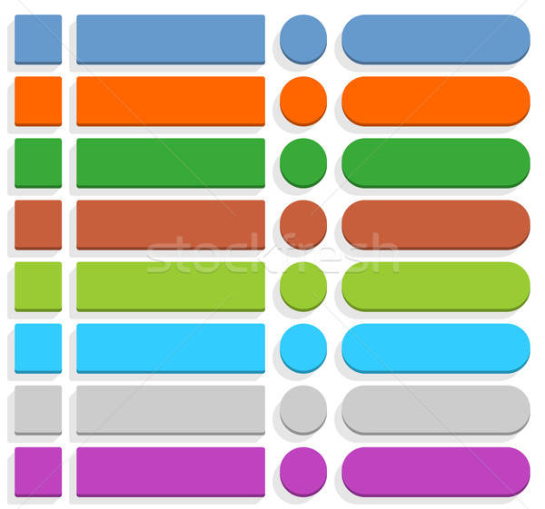 600x561 Flat Blank Web Button Internet Icon Set Vector Illustration