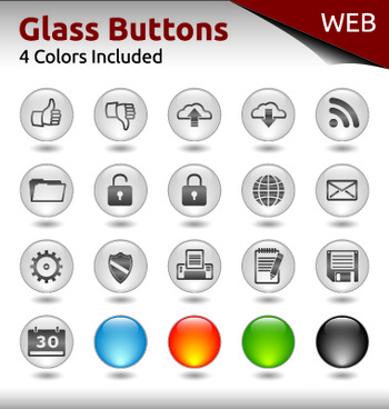 350x368 Glass Button Icon Free Vector Download