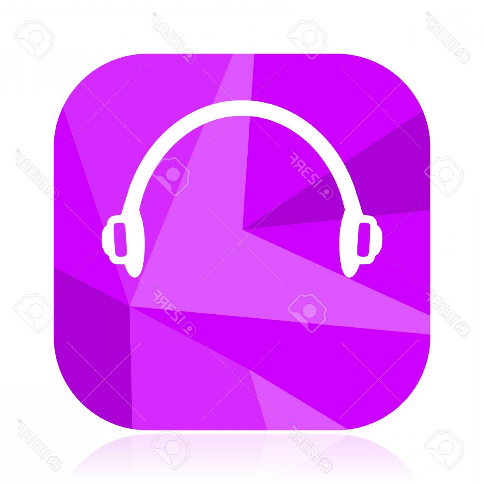 1560x1560 Photostock Vector Headphones Flat Vector Icon Listen Violet Web