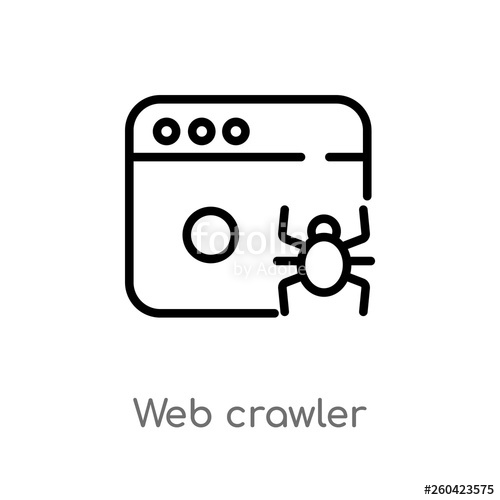 Outline Web Crawler Vector Icon Isolated Black Simple Line 500x500 Outline Web Crawler Vector Icon Isolated Black Simple Line