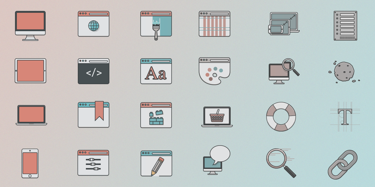 1200x600 Web Design Icon Set