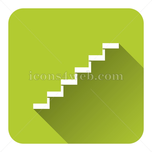 600x600 Stairs Flat Icon With Long Shadow Vector