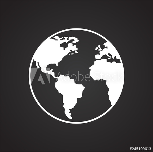 500x497 Globe Icon On Black Background For Graphic And Web Design, Modern
