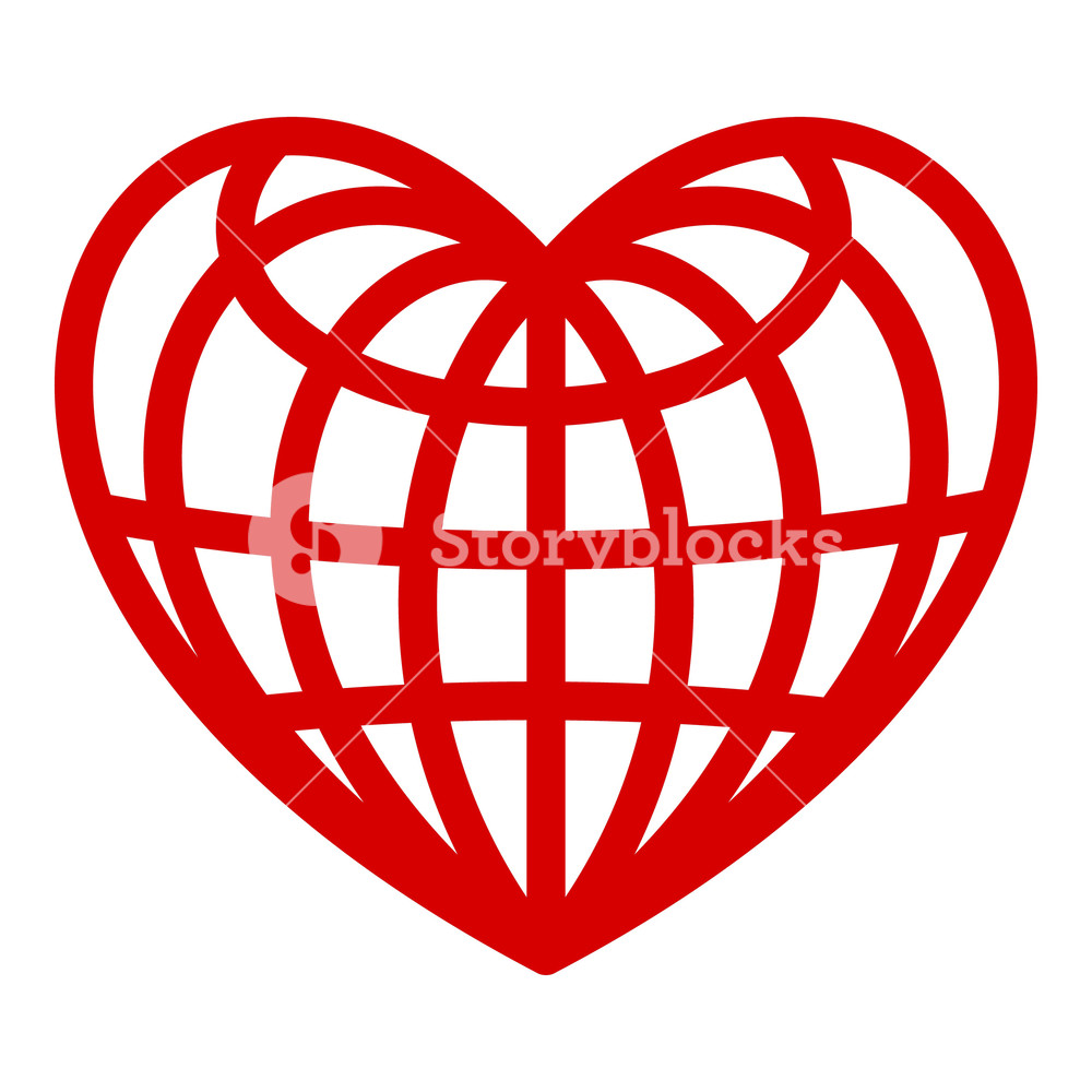 1000x1000 Heart Of Globe Icon Simple Illustration Of Heart Of Globe Vector
