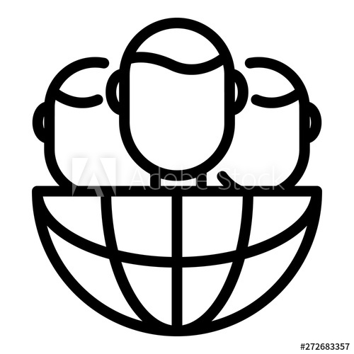 500x500 Admins And Globe Icon Outline Admins And Globe Vector Icon