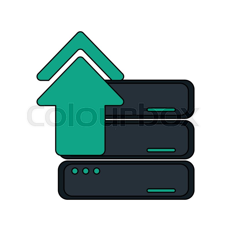 800x800 Server Upload Web Hosting Icon Image Stock Vector Colourbox